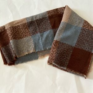 Brown and blue scarf